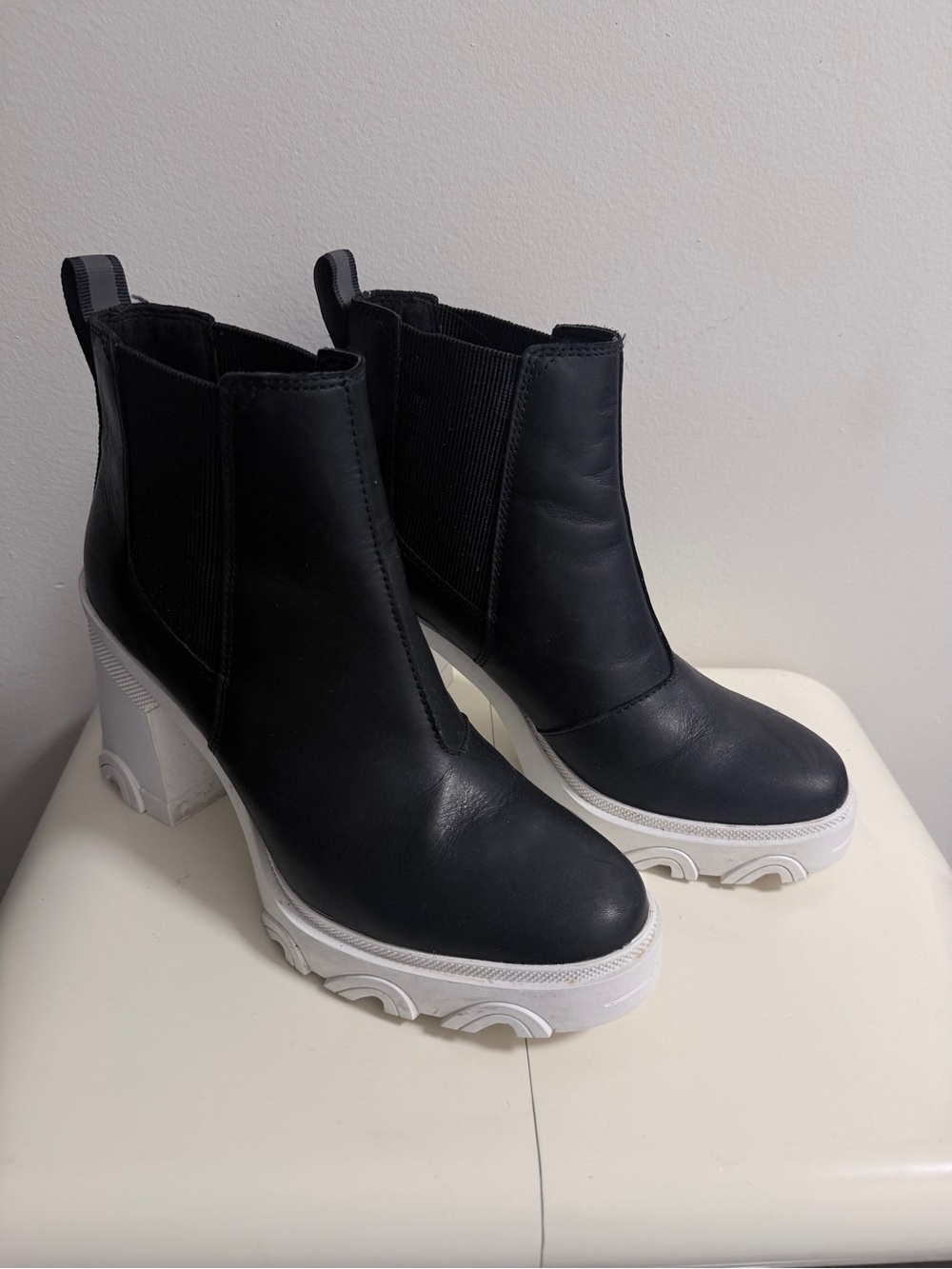 Sorel Woman's Brex Waterproof Chelsea Boot, Black/white, Size 9.5